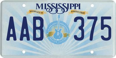 MS license plate AAB375