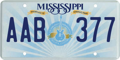 MS license plate AAB377