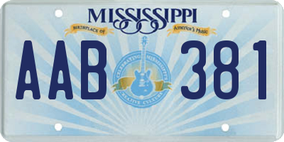 MS license plate AAB381