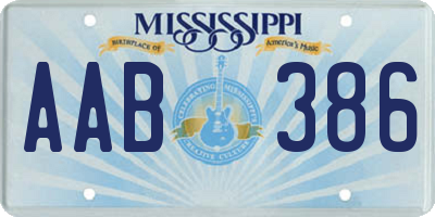 MS license plate AAB386