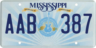 MS license plate AAB387