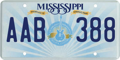 MS license plate AAB388