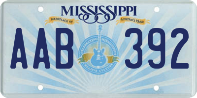 MS license plate AAB392