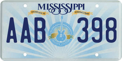 MS license plate AAB398