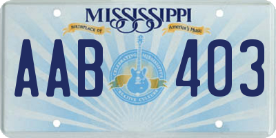 MS license plate AAB403