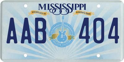 MS license plate AAB404