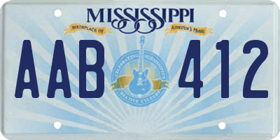 MS license plate AAB412