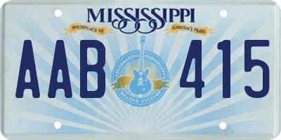 MS license plate AAB415