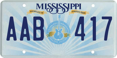 MS license plate AAB417