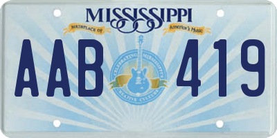 MS license plate AAB419