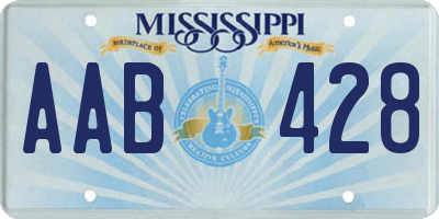 MS license plate AAB428
