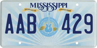 MS license plate AAB429