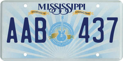 MS license plate AAB437