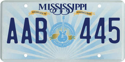 MS license plate AAB445