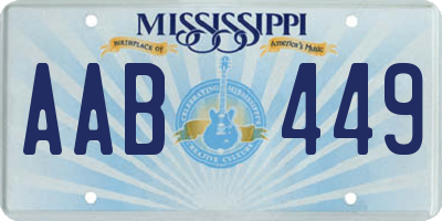 MS license plate AAB449