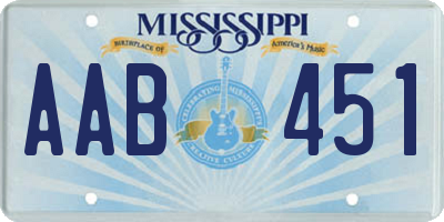 MS license plate AAB451