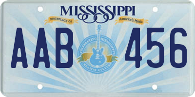 MS license plate AAB456