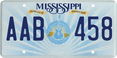 MS license plate AAB458