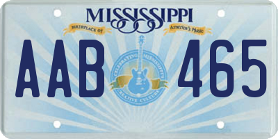 MS license plate AAB465