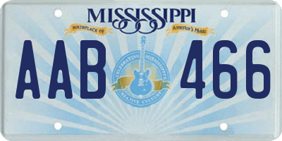 MS license plate AAB466