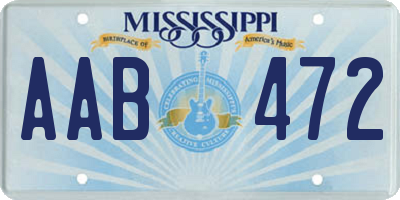 MS license plate AAB472