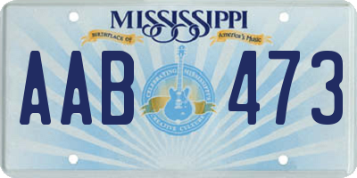 MS license plate AAB473