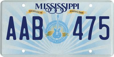 MS license plate AAB475