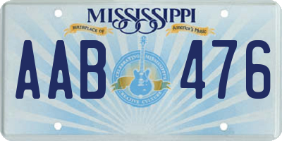 MS license plate AAB476