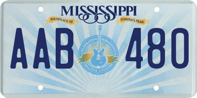 MS license plate AAB480