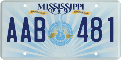 MS license plate AAB481
