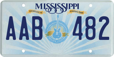 MS license plate AAB482