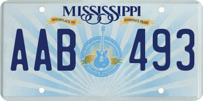 MS license plate AAB493