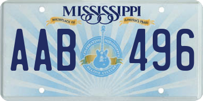 MS license plate AAB496
