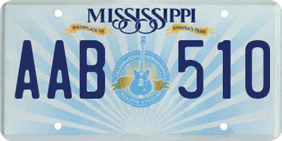 MS license plate AAB510