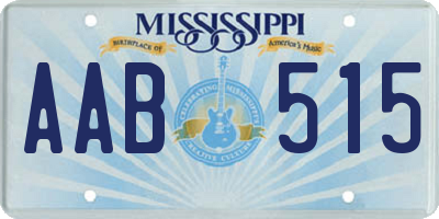 MS license plate AAB515