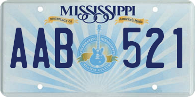 MS license plate AAB521