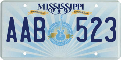 MS license plate AAB523