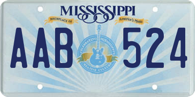 MS license plate AAB524
