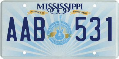 MS license plate AAB531