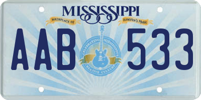 MS license plate AAB533