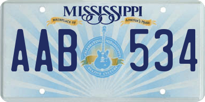MS license plate AAB534