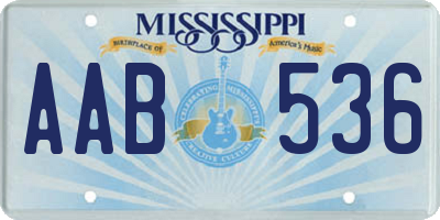 MS license plate AAB536