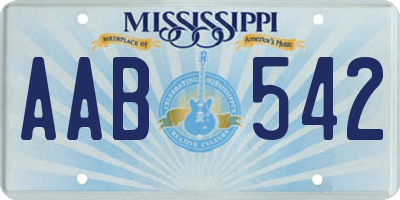 MS license plate AAB542