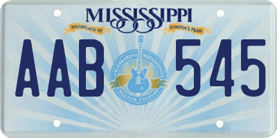 MS license plate AAB545