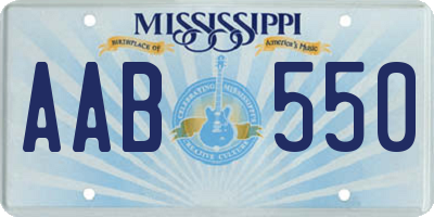 MS license plate AAB550