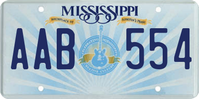 MS license plate AAB554