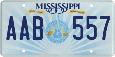 MS license plate AAB557