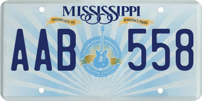 MS license plate AAB558