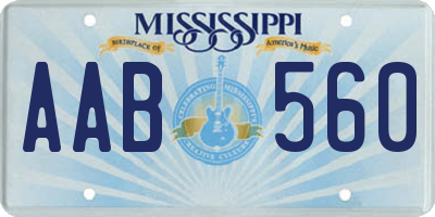 MS license plate AAB560