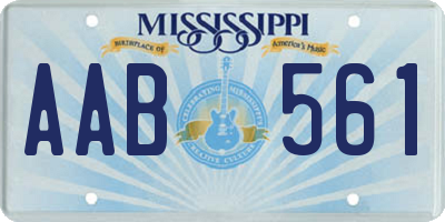 MS license plate AAB561